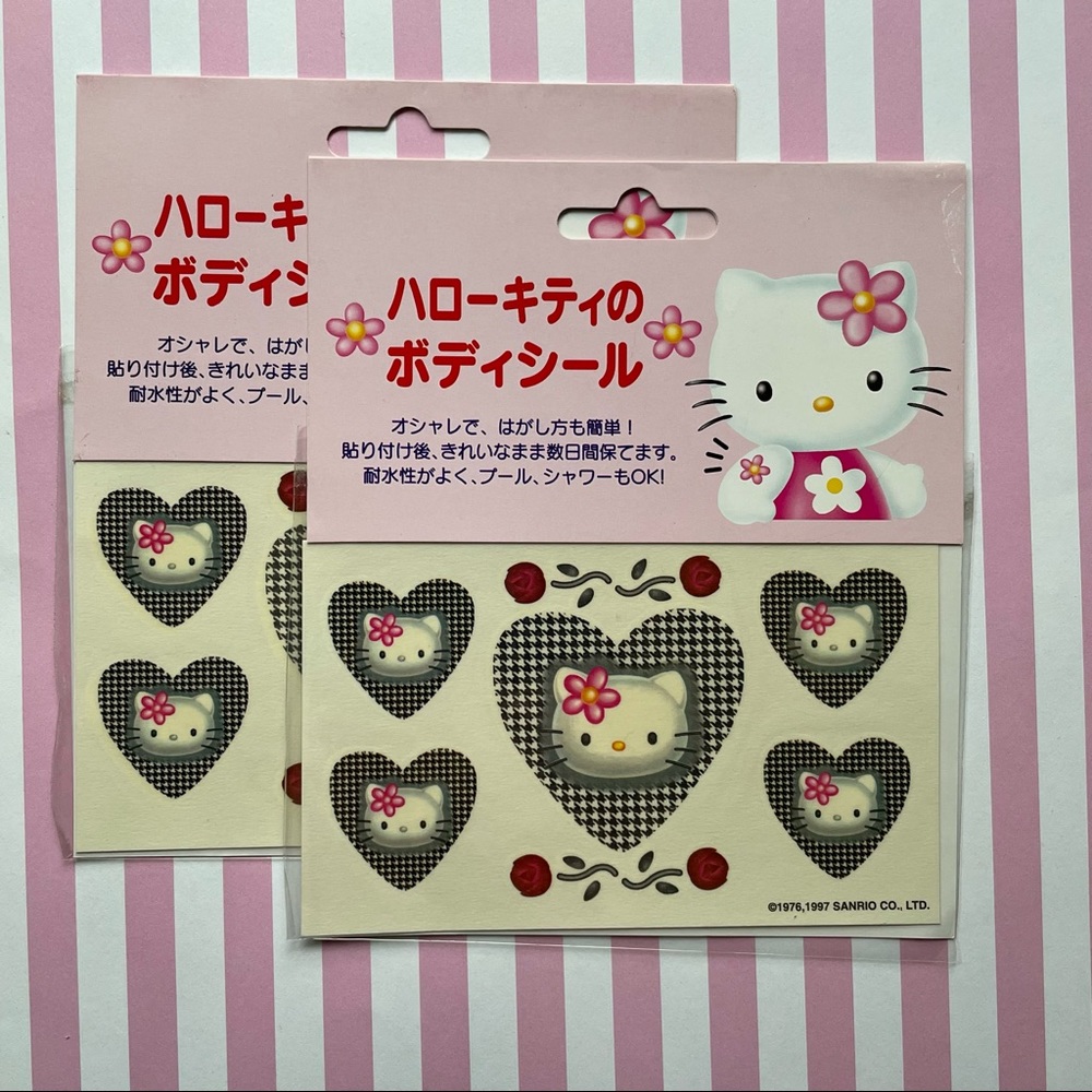 Vintage Sanrio Hello Kitty temporary tattoo. 1997